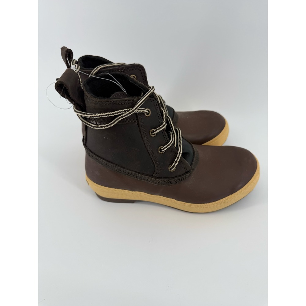 Xtratuf Leather Lace Up Deck Boot Womens 6 Brown Waterproof Rubber Duck Boots